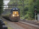 CSX 8138 leading rail train W029 passing SEPTA's CP-IRON